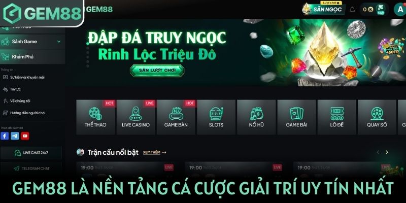 Gem88 là nền tảng cá cược giải trí uy tín nhất 2025