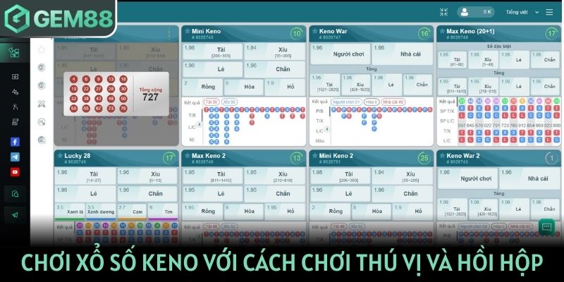 Chơi xổ số keno với cách chơi thú vị và hồi hộp