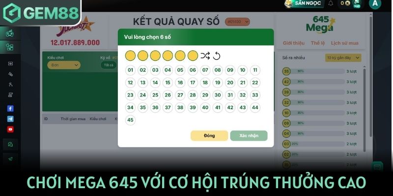 Thử nghiệm chơi Mega 645 với cơ hội trúng thưởng cao